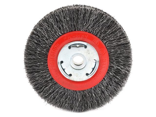 Forney 72750 Wire Bench Wheel Brush Narrow Face Coarse Crimped With 1/2-Inch An
