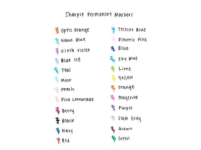 Sharpie Electro Pop Permanent Ultra Fine Point Markers, Assorted Colors - 24 count