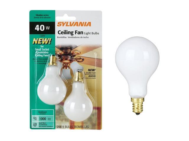 Syl Ceiling Fan Bulb 40w Size 2ct Wht Newegg Com - What Size Bulb Does A Ceiling Fan Use