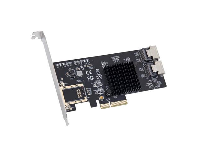 8 Port SATA III Non-RAID PCI-e x4 Controller Card Supports FreeNAS and ZFS RAID - Includes Mini SAS to SATA Breack Out Cables