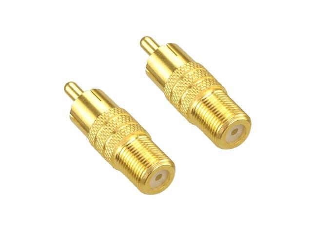 VCE 2-Pack Gold Plated 3.5mm Female Mono Jack to RCA Male Adapter 
