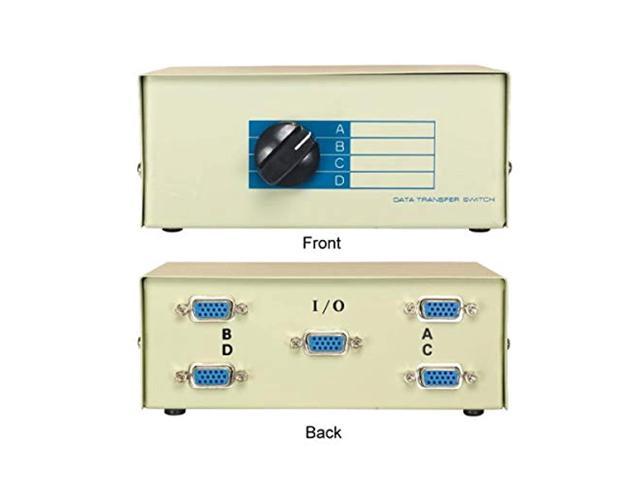 Kentek RJ45 4Way Manual Data Switch Box Button Network I/O ABCD CAT5 CAT6 Device 