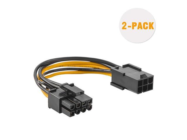 Cablecreation 6 Pin To 8 Pin Pcie Adapter Cable 2 Pack 6 Pin To 8 Pin Pcie Express Power 0844