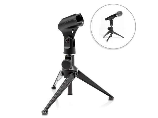Pyle Desktop Tripod Microphone Stand - Adjustable Height 4.7 to 8.7 Inch High with Heavy Duty Clutch Support Weight 5 Lbs. - Ideal for Recording Podcast or Desktop Application PMKSDT25