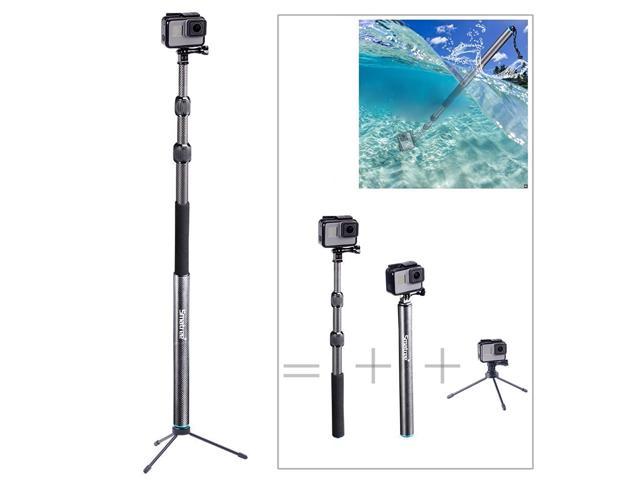 Smatree S3C Carbon Fiber Detachable Extendable Floating Pole with Tripod Stand Compatible for GoPro Hero Fusion/7/6/5/4/3 Plus/3/GoPro Hero 2018/DJI OSMO Action Camera 