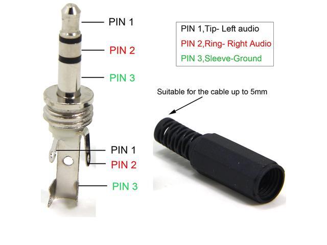 Ancable Replacement 4-Pack TRS Male Plug 3 Pole Stereo 2.5mm Solder