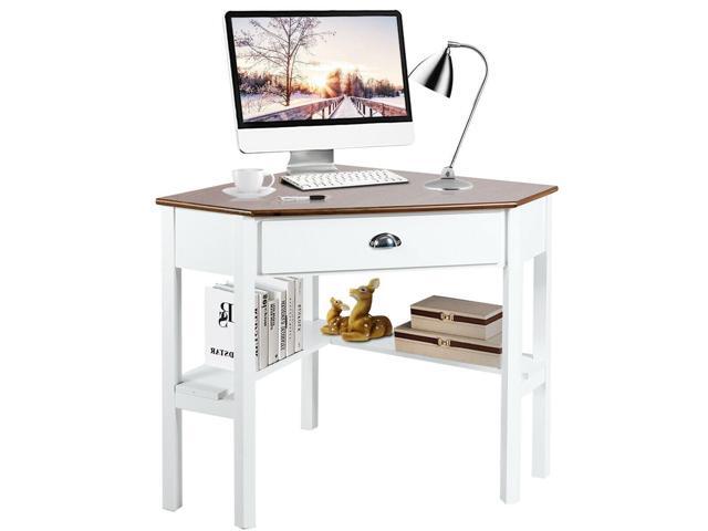 Costway Triangle Computer Desk Corner Office Desk Laptop Table w ...