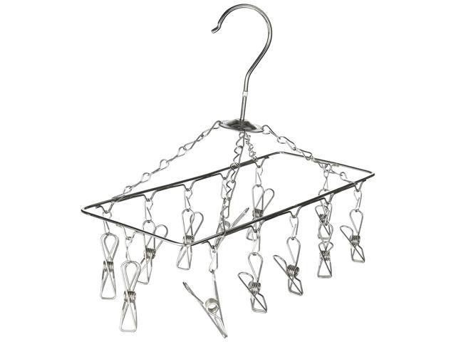 Honey Can Do DRY-01102 Clothes Drying Hanger Rack  12 Clips  Chrome 