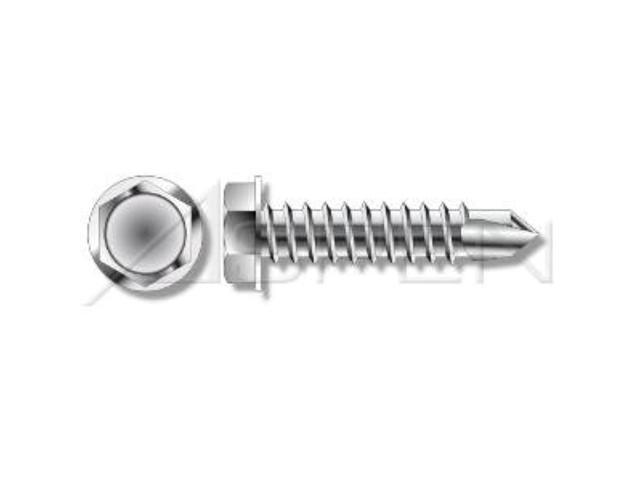 AISI 410 Stainless Steel Aspen Fasteners No Slot Hex Indented Washer #8 X 3/8 75 pcs Self-Drilling Screws AISI 410 Stainless Steel Aspen Fasteners No Slot Hex Indented Washer #8 X 3/8 75 pcs Self-Drilling Screws