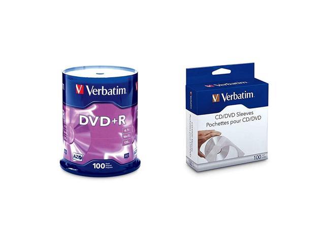 Verbatim CD/DVD Paper Sleeves-with Clear Window 100pk 