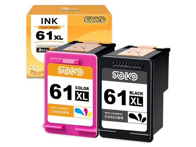 SOKO Remanufactured Inkjet Printer Ink Cartridge Replacement for HP 61XL 61 XL Work with Envy 4500 4501 4502 5530 5535 Deskjet 1000 1055 1056 2541 2549 3000 3050 3054 3512 Officejet 2620 2 Black 