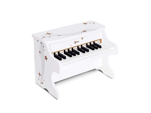 Kids Children 25 Keys Wooden Piano Keyboard with Score,Phonetic Card Sticker 