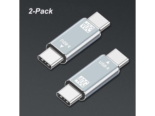 2-Pack USB Type-C USB 4.0 40Gbps Adapter USB-C Male to Male Data Sync