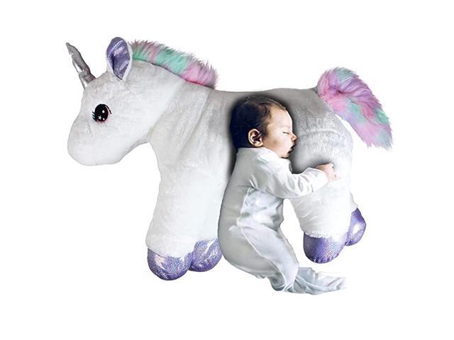 XXL Size Unicorn Stuffed Animal Pillow Plush Toy Babies Huge Big Large Doll Silver - Newegg.com