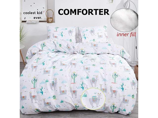 Cactus Alpaca Comforter Set Queen, Girl Queen Bed In A Bag Sets