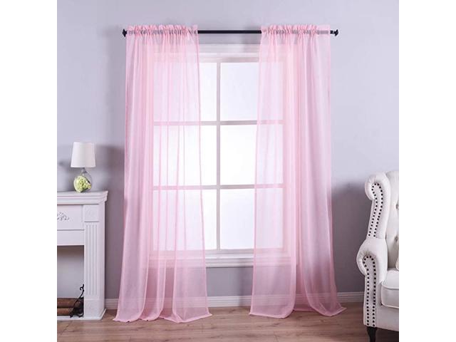 pink sheer living room curtains