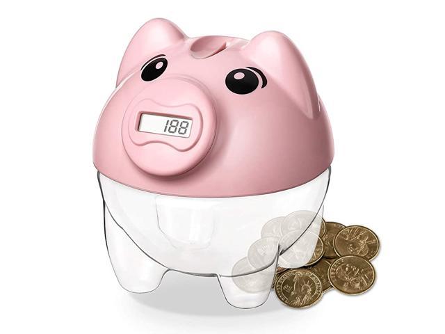 Coin Saving Piggy Bank Money Box Digital LCD Display Jar Holder Dollar Coin Counting Box Money Saving Handling Pot Sorters 