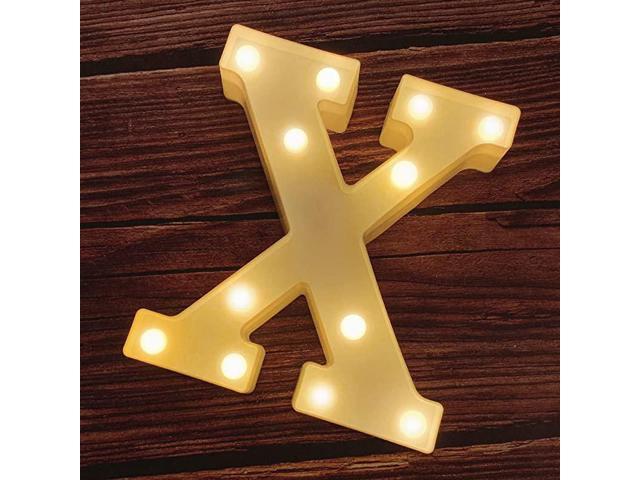 LED Letters Alphabet Sign Numbers Light Up Decorative White Standing 