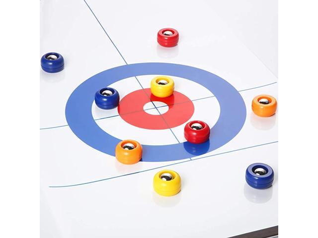 12 Pieces Mini Shuffleboard Equipment Pucks Rollers Shuffleboard Replacement Pucks Shuffleboard Curling Accessories Sliding Bead for Home Game Family Fun Red and Blue 