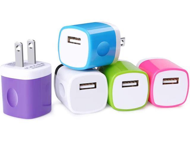Samsung S21 Plus Note 20 5Pack iPad Pro 12.9/11 iPhone Charger Blocks Fast Charging Single USB Wall Plug Cube Fast Charger Box Travel Power Adapter Compatible iPhone 11/12 Pro Max X 8 SE 