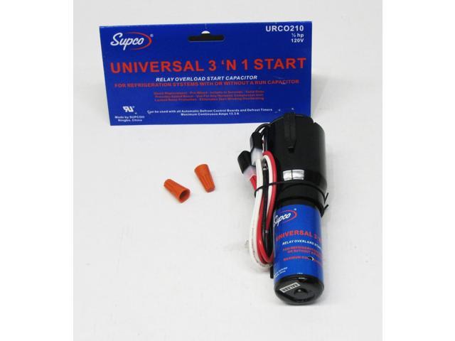 URC0210 Supco Universal 3 'N' 1 Start Relay Overload Capacitor
