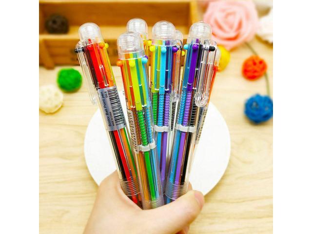 Multi-color 6 in 1 Color Ballpoint Pen Ball Point Pen Kids School Office Supply~ 