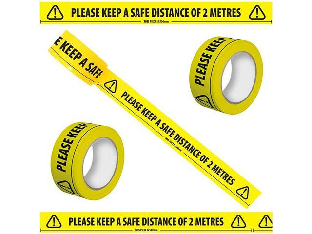 Safety Tape Hazard Warning Tap 48mm x 33m PVC Adhesive Marking Barrier Tape Roll 
