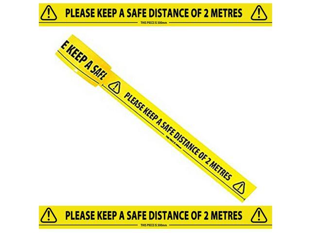 PVC Social Distancing Floor Tape Safe Distance Marking Hazard Warning 33m//Roll