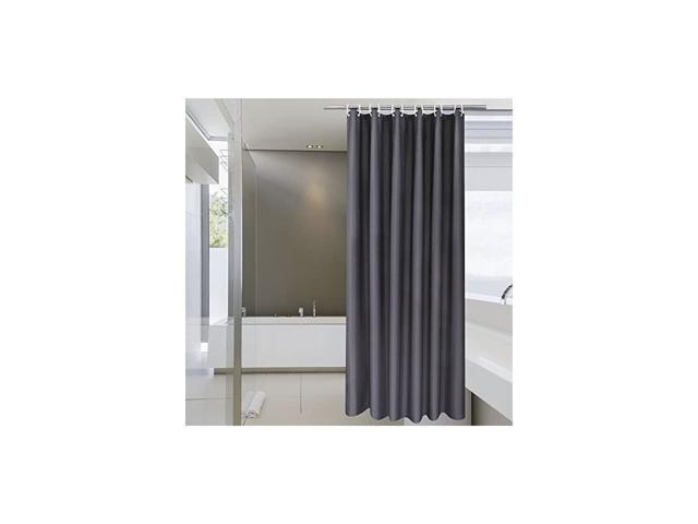 Solid Fabric Bathroom Curtain, Dark Grey Fabric Shower Curtain