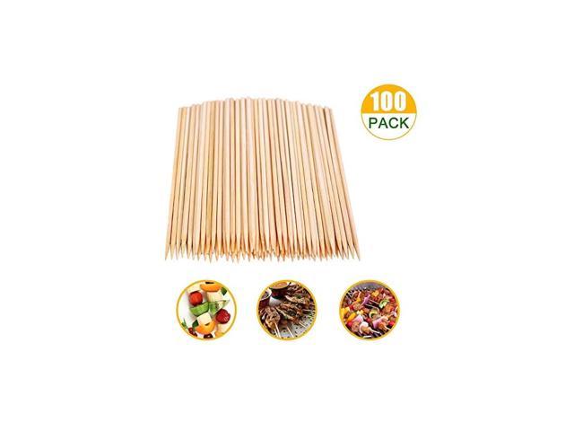 Grill Fruit 100pc 6" Bamboo Skewers Wooden BBQ Sticks for Shish Kabob