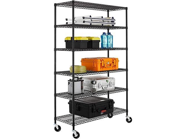 Wire Shelving Unit Heavy Duty Garage, Steel Wire Shelving Unit With Casters