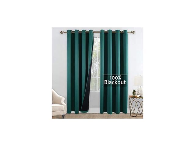 100 Percent Blackout Hunter Green Curtains Lined 84 Inches Long For Bedroom Grommet Thermal Insulated Energy Saving Double Layer Living Room Set Of 2 Newegg Com 100 Percent Blackout Hunter Green, Hunter Green Curtains