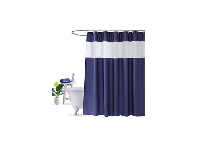 Shower Curtain Fabric Curtains, Navy And Light Blue Shower Curtain