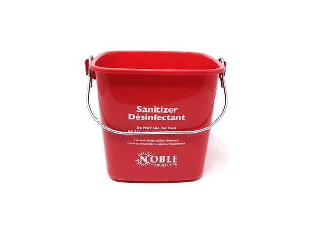 Noble Products Small Red Sanitizing Bucket - 3 Quart Cleaning Pail - Set of  3 Square Containers, Plastic