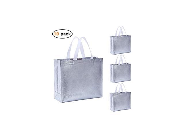 Download Glossy Glitter Durable Reusable Grocery Bag Tote Bag Handles Bag Medium Non Woven Fashionable Present Bag Gift Bag Goodies Bag Shopping Bag Promotional Bag Totes Bulk Bags Set Of 10 Silver Newegg Com