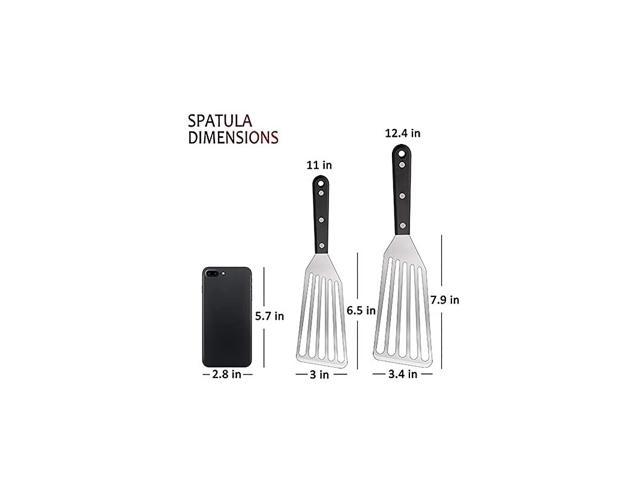 Fish Spatula Thin Slotted Fish Turner 11'' Stainless Steel Metal Spatula  with Wood Handle Beveled-Edged Kitchen Fish Spatula for Fish Egg Meat  Flipping Frying Grilling Cooking 