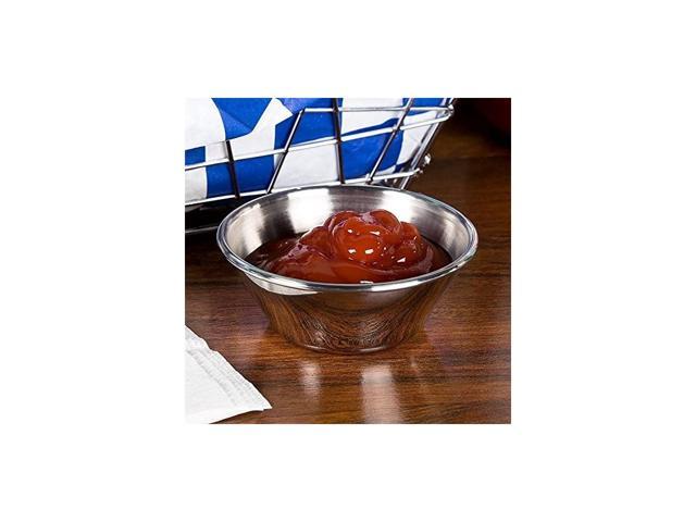 Tezzorio (12 Pack) Small Sauce Cups 1.5 oz, Commercial Grade Stainless Steel Dipping Sauce Cups, Individual Condiment Cups/Portion Cups/Ramekins