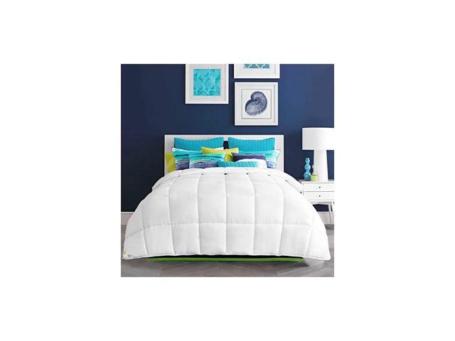 Down Alternative Quilted Comforter Plush Microfiber Fill All Season White 