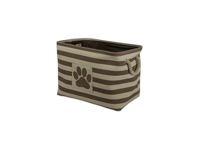 Striped Paw Patch Bin, Small Rectangle, Brown
