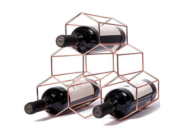 gold tabletop wine rack