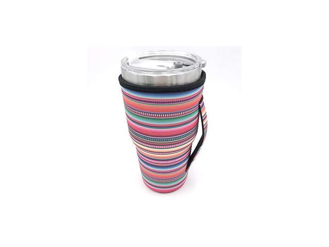 Black American Flag Only Cup Sleeves Reusable Iced Coffee Cup Sleeve Neoprene Insulated Sleeves Cup Cover Holder Idea for 30oz-32oz Tumbler Cup,Trenta Starbucks,Large Dunkin Donuts 