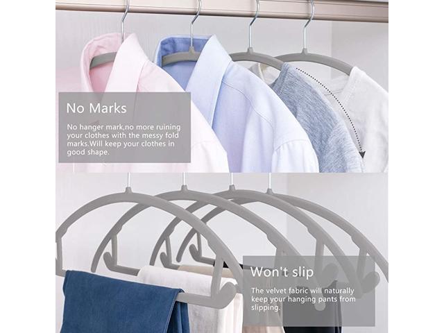 Gray MIZGI Premium Velvet Hangers Pack 50 Pcs Heavyduty Non Slip Slimline Gold Hooks,Space Saving Clothes Hangers Velvet Suit Hangers Gray 