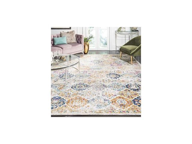SAFAVIEH Madison Collection MAD611F Boho Chic Floral Medallion Trellis Distressed Non-Shedding Living Room Dining Bedroom Foyer Area Rug 10' x 10' Round Grey/Gold SAFAVIEH Madison Collection MAD611F Boho Chic Floral Medallion Trellis Distressed Non-Shedding Living Room Dining Bedroom Foyer Area Rug 10' x 10' Round Grey/Gold