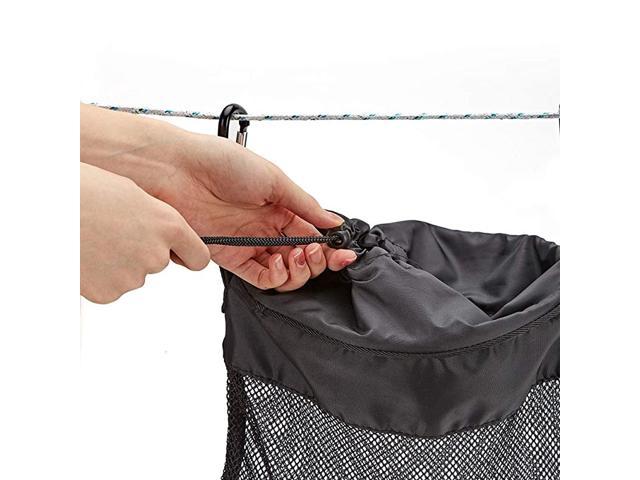 Mesh Clothespin Bag Hanging Fabric Clothes Pin Storage Organizer with Drawstring 