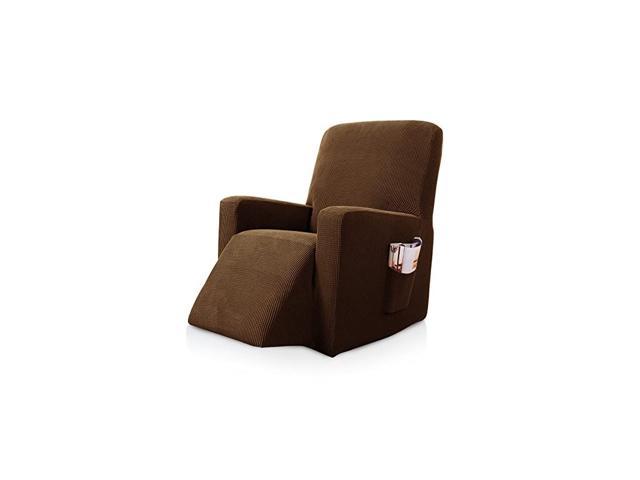 Recliner Chair Cover Stretch Recliner Slipcover Lazy Boy Covers for Furniture Protector Rocker Sofa Cover with Side Pocket (Recliner,Coffee)