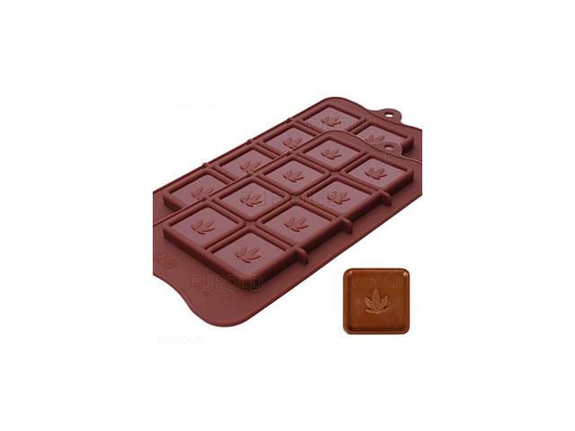 Small Leaf Chocolate Bar Silicone Candy Mold Trays, 2 Pack