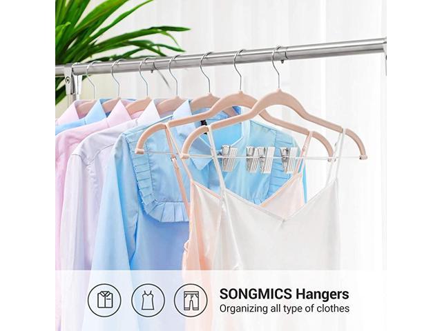 SONGMICS 30-Pack Pants Hangers, 16.7 Inch Velvet Trousers Hangers