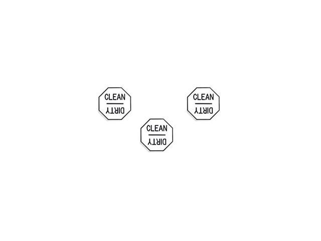 2.5 x 2.5 x 0.25 Inches Clean or Dirty Dishwasher Magnet White 