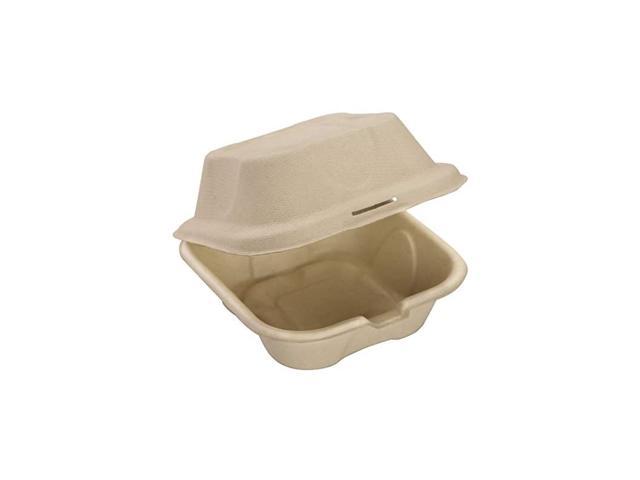 Grease Proof 6x6 Clamshell To Go Box 100pk Disposable Microwavable Take Out Container With Hinged Lid Bulk Eco Friendly Carryout Boxes Great For Parties Restaurants And Food Trucks Newegg Com