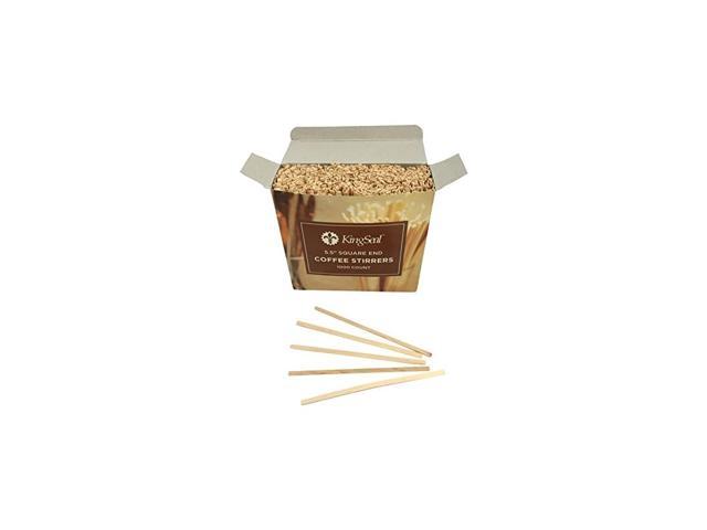 KingSeal Birch Wood Coffee Beverage Stir Sticks, Stirrers, Round End - 7.5  Inch